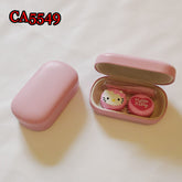 סט אלגנטי בעיצוב הלו קיטי-תות לאחסון עדשות מגע + ציוד לטיפול בעדשות